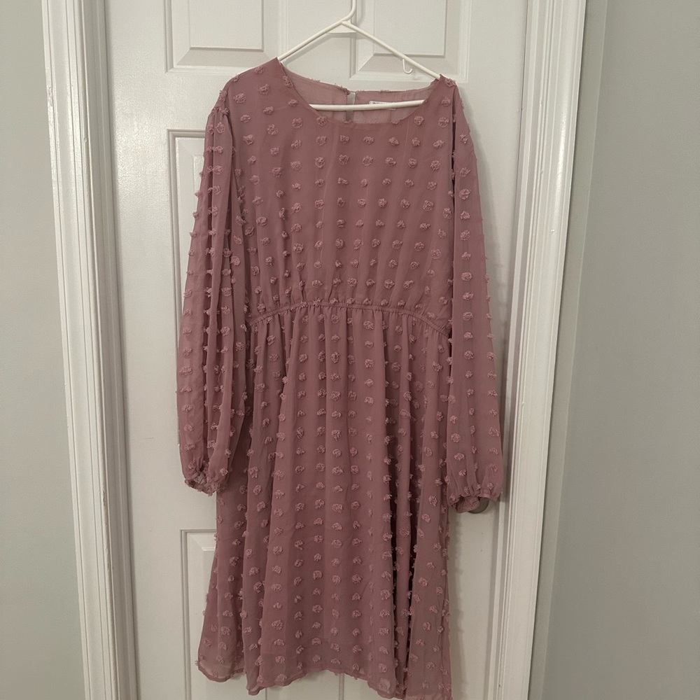 IN’VOLAND pink textured PLUS SIZE dress from Amazon